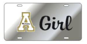Appalachian State Girl Car Tag
